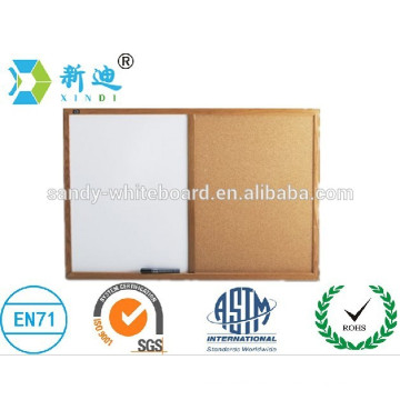 half white board half cork board pin wood frame